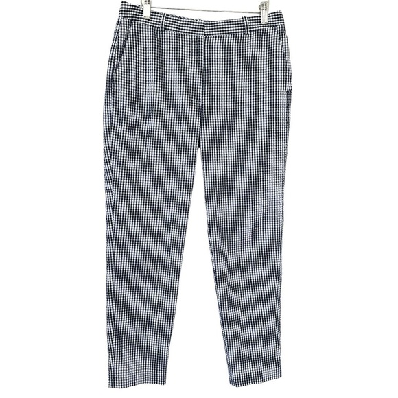 Nine West cropped ankle length pants, high rise, cotton gingham seersucker - Picture 3 of 12